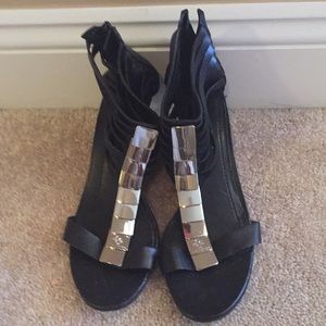 BCBGeneration black sandals with silver accents